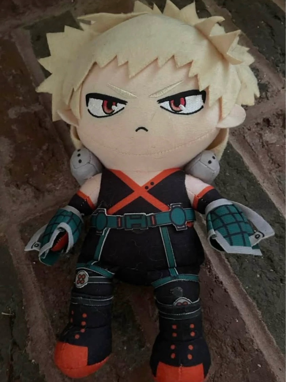 Plush Hero Doll - Blonde Hair with Black & Orange Outfit